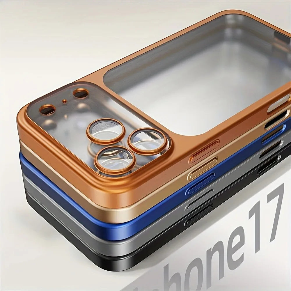 Luxury Plating Transparent iPhone Case with Lens Protection