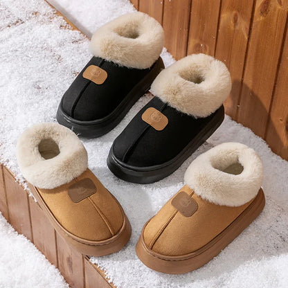Women's Winter Slippers – Warm Fluffy Ankle Boots, Thick Sole, Non-Slip