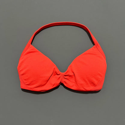 Women's Strappy Sports Bra – Padded Push-Up Gym Top