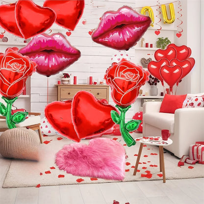 Heart-Shaped Plush Area Rug – Soft Faux Fur Indoor Carpet