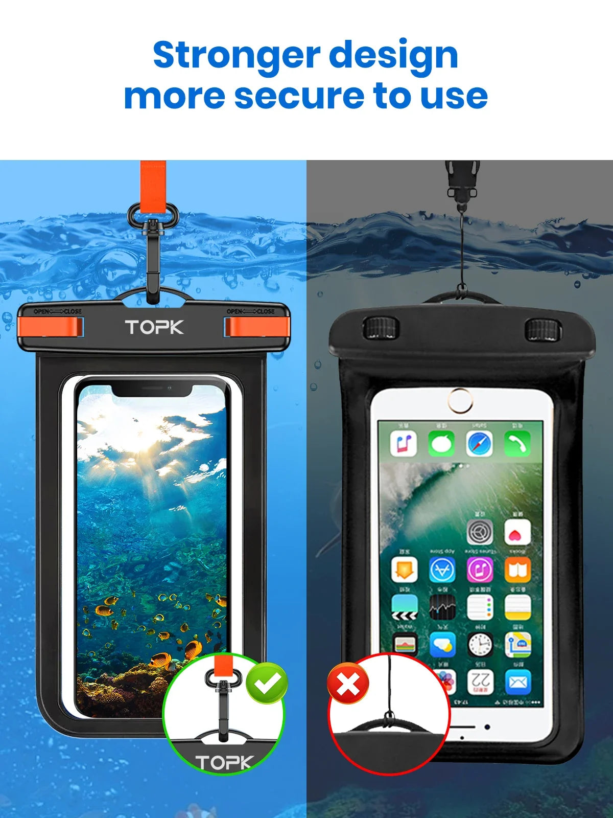 IPX8 Waterproof Phone Case Dry Bag with Lanyard – Universal Fit up to 7.0"