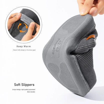 Men's Memory Foam Slippers – Corduroy Non-Slip Warm Indoor Shoes