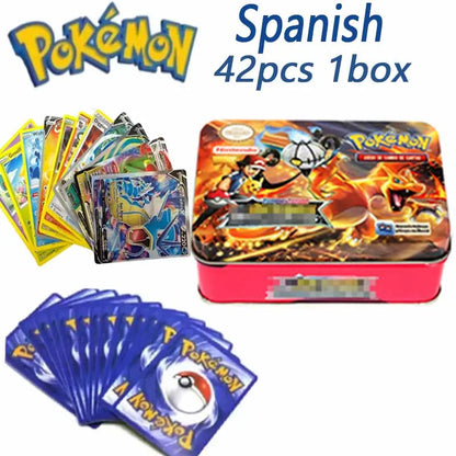 Pokemon TCG Metal Tin Box with 42 Cards – Random Design