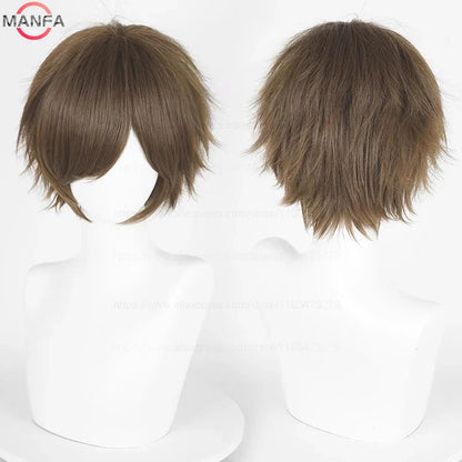 Short Straight Anime Cosplay Wig – 30cm, Multiple Colors for Men & Women