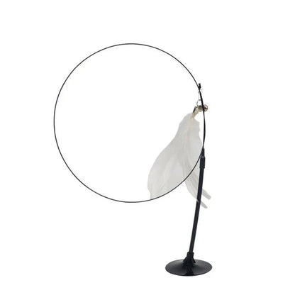 Cat Feather Wand Toy with Suction Cup Base