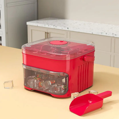 50-Cube Ice Cube Tray with Press-Release Cap & Storage Box