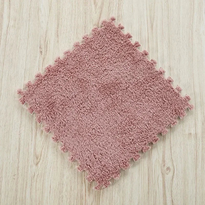 Soft Plush Interlocking Play Mat Tiles for Kids – 30x30cm Puzzle Carpet