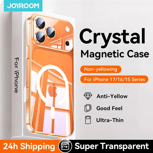 Joyroom Magnetic Clear Case for iPhone 17 16 15 Pro Max Anti-Yellow Ultra-Thin