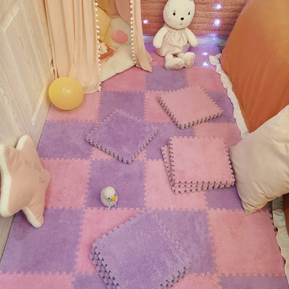 Soft Plush Interlocking Foam Puzzle Mat Tiles for Kids & Home