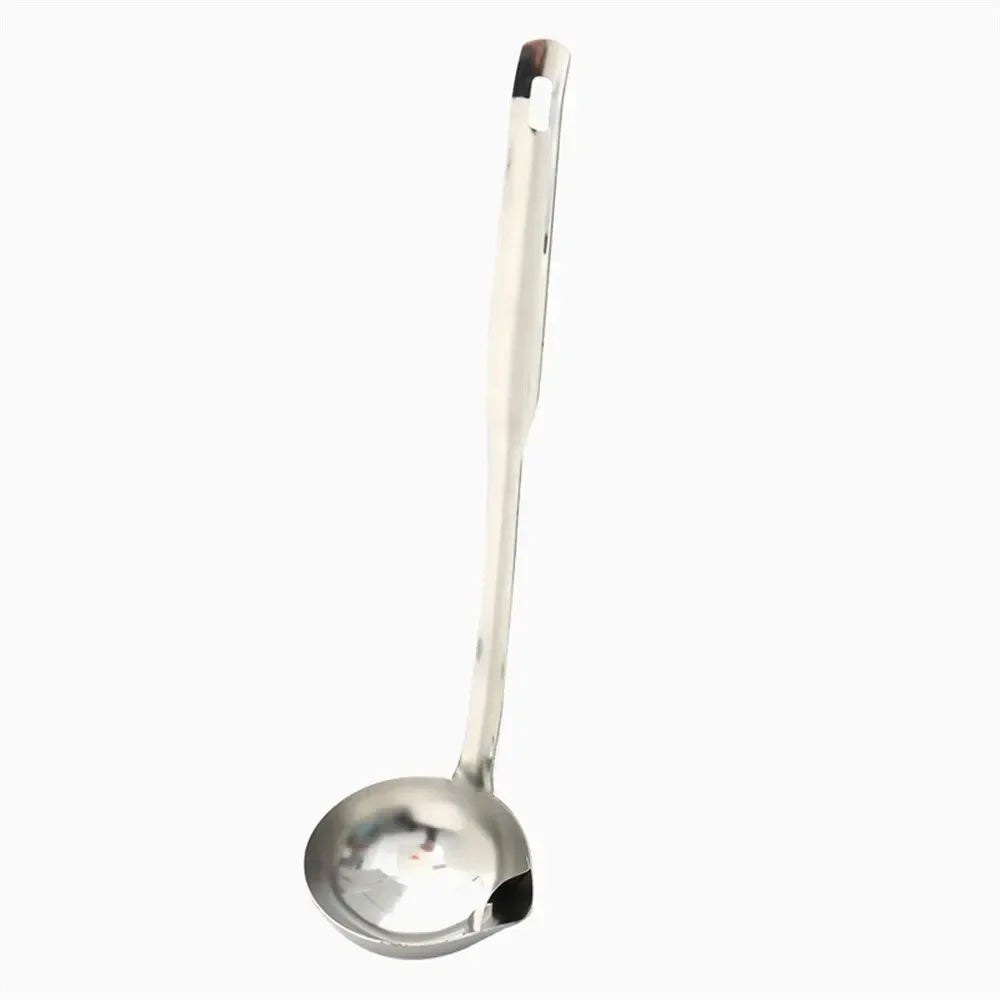 Stainless Steel Oil Skimmer Spoon – Soup Fat Separator & Colander Ladle