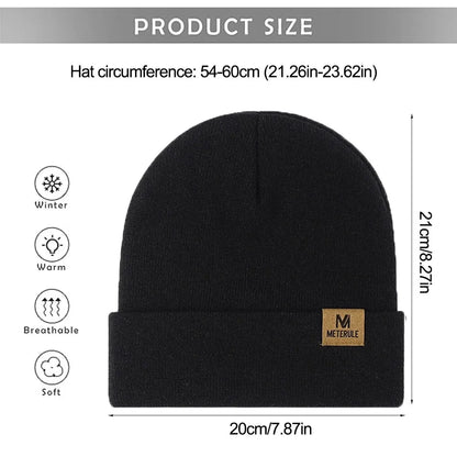 Knit Cuffed Beanie – Winter Warm Hat for Men & Women