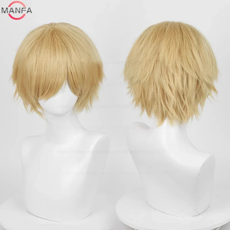 Short Straight Anime Cosplay Wig – 30cm, Multiple Colors for Men & Women