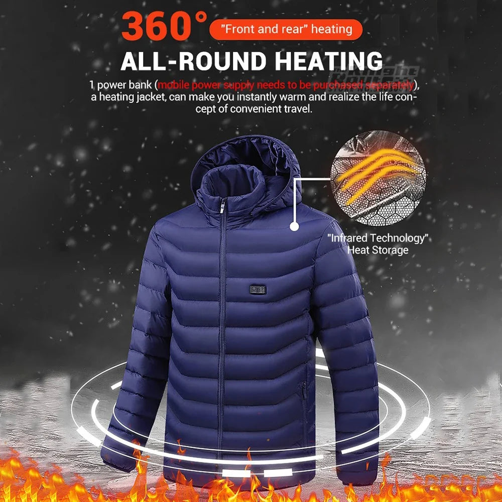USB Electric Heated Jacket – 21 Heating Zones, 3-Gear Temperature Control