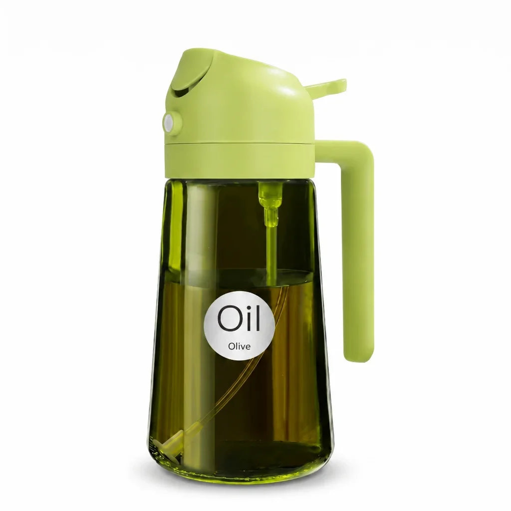 2-in-1 Oil Dispenser Bottle with Sprayer – 16.9 oz & 6.8 oz
