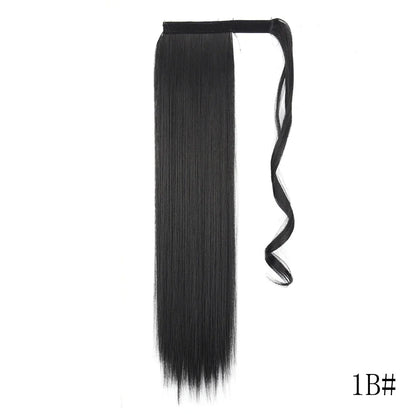 Wrap Around Ponytail Extension – Long Straight Synthetic Clip-In