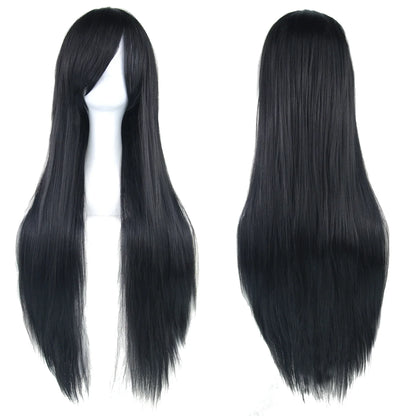 Long Straight Cosplay Wig 32 Inch Synthetic Hair