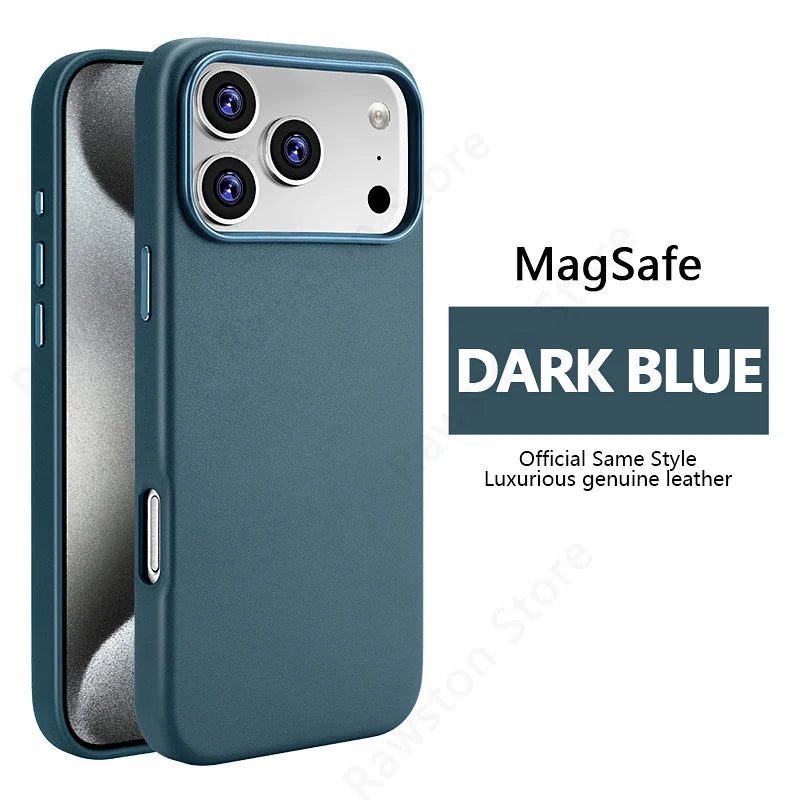 Magnetic Leather Case for iPhone 17 Pro Max 16 15 14 13 12 Plus with MagSafe