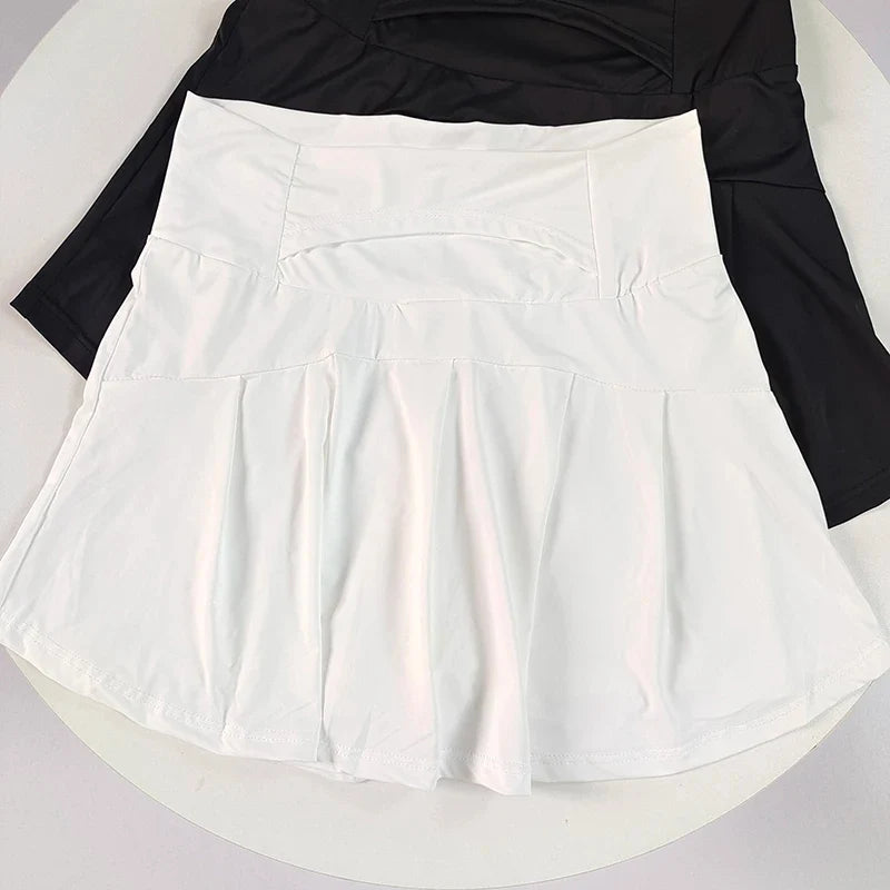 Women's Ice Silk Skort – Quick-Dry High-Waist Tennis Skirt