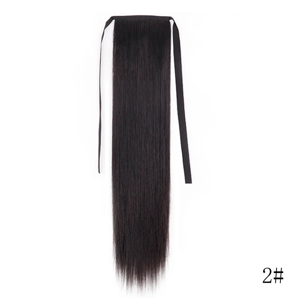 Wrap Around Ponytail Extension – Long Straight Synthetic Clip-In