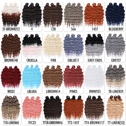 24 Inch Water Wave Crochet Braiding Hair Extensions – Synthetic Ombre