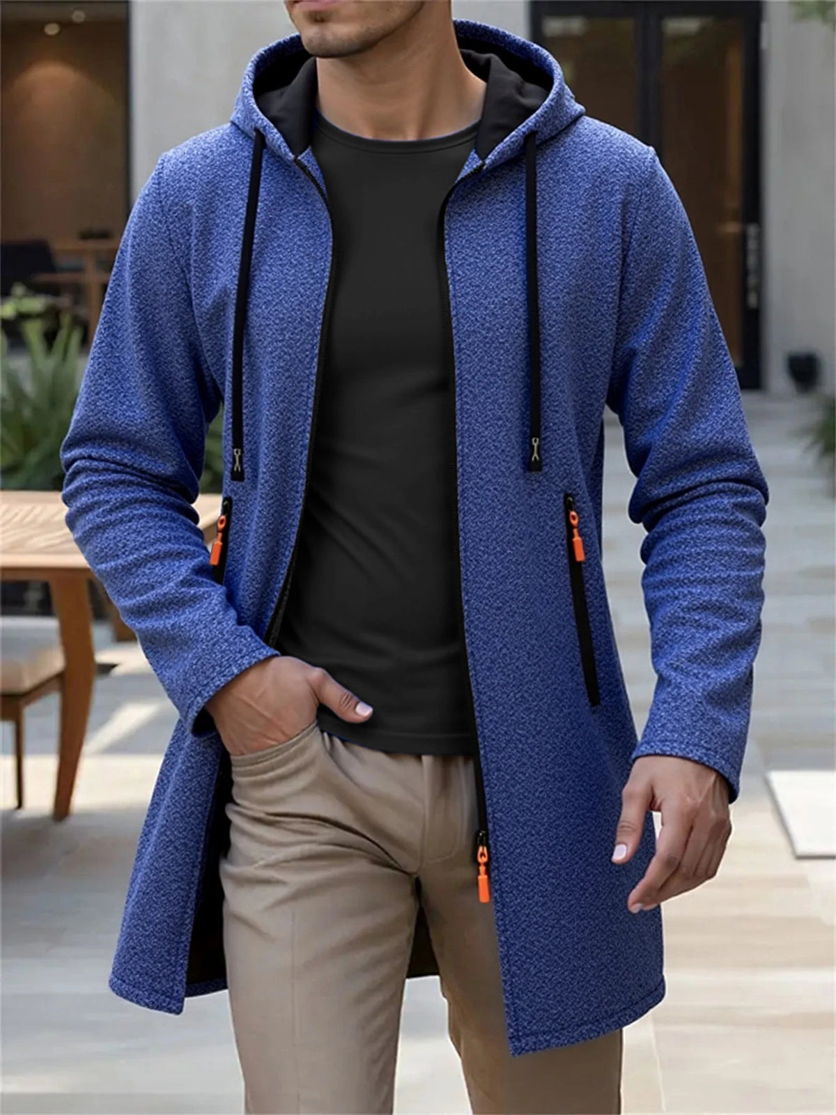 Men’s Hooded Knit Cardigan Jacket Warm Casual Outerwear