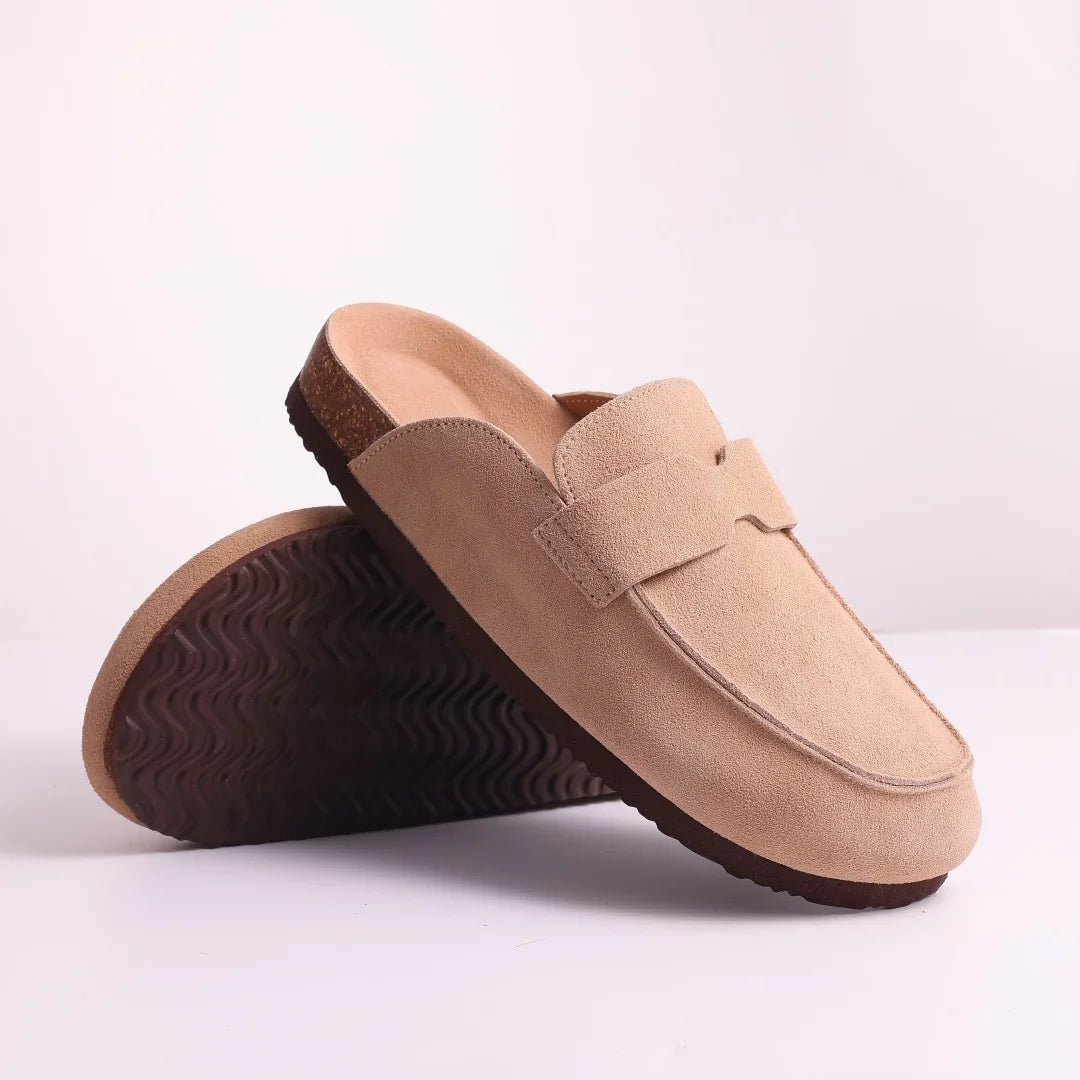 Suede Mule Clogs – Women's Cork Arch Support Outdoor Slippers