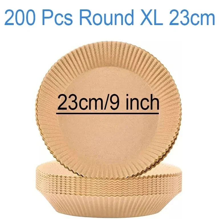 Air Fryer Parchment Paper Liners – Round & Square, 50–300 Pcs