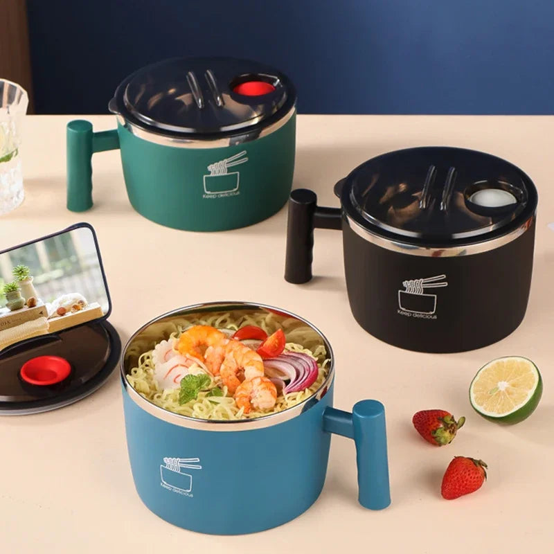 Stainless Steel Noodle Bowl with Lid & Drain