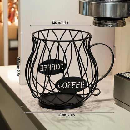 Coffee Pod Holder Wire Basket – Large Capacity Capsule Storage