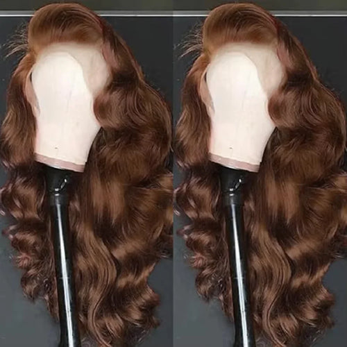 13x4 HD Lace Front Wig Chocolate Brown Body Wave Human Hair