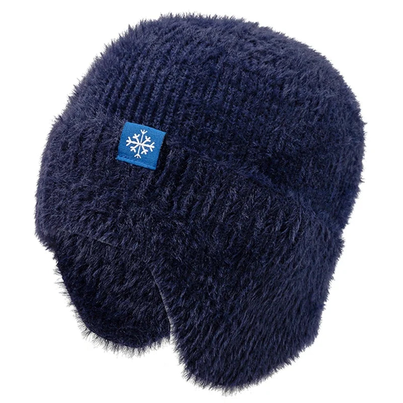 Faux Fur Earflap Beanie Hat – Soft Knit Winter Hat for Women