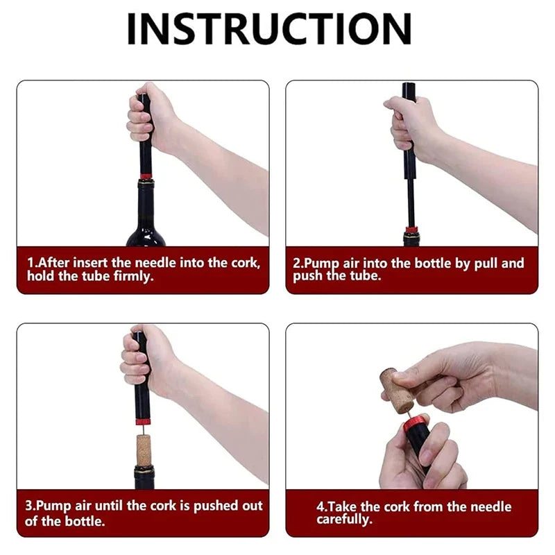 Air Pump Wine Opener – Stainless Steel Needle Corkscrew