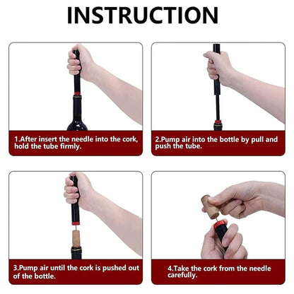 Air Pump Wine Opener – Stainless Steel Needle Corkscrew