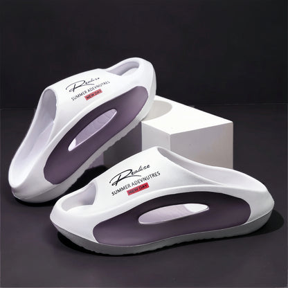 Men's Lightweight EVA Slides – Trendy Cut-Out Design Sandals
