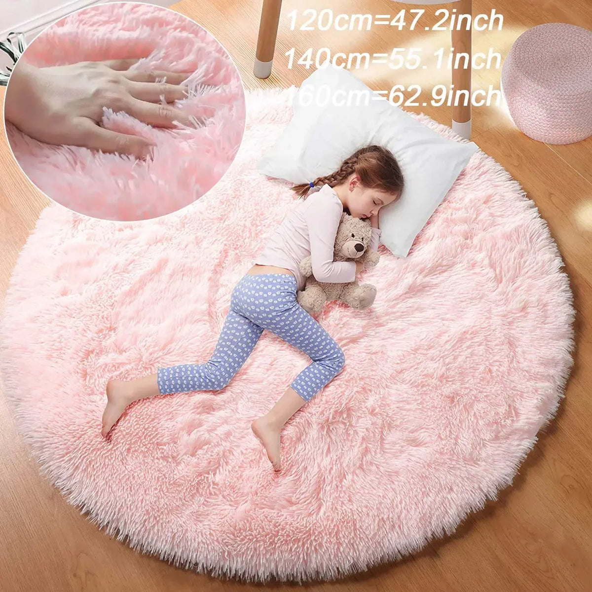 Fluffy Round Rug – Ultra-Soft Plush Mat for Bedroom & Living Room