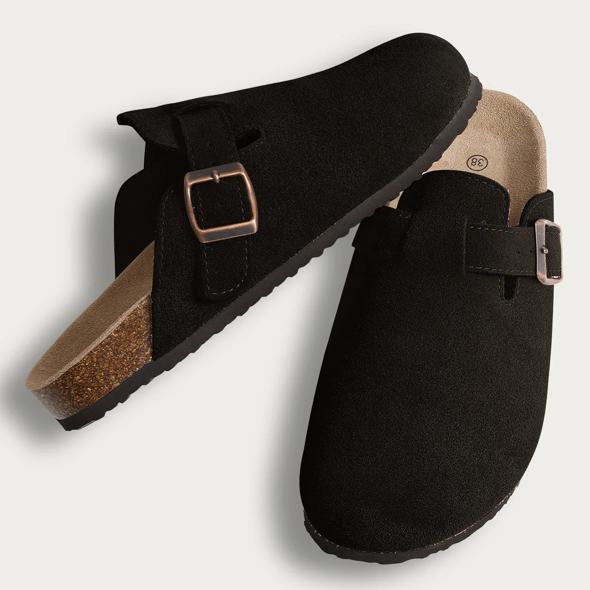 Suede Mule Clogs – Women's Cork Arch Support Outdoor Slippers