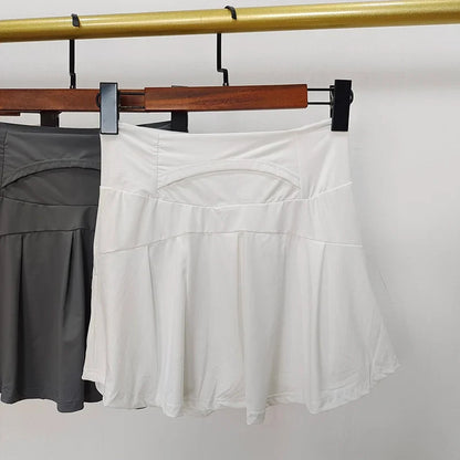 Women's Ice Silk Skort – Quick-Dry High-Waist Tennis Skirt