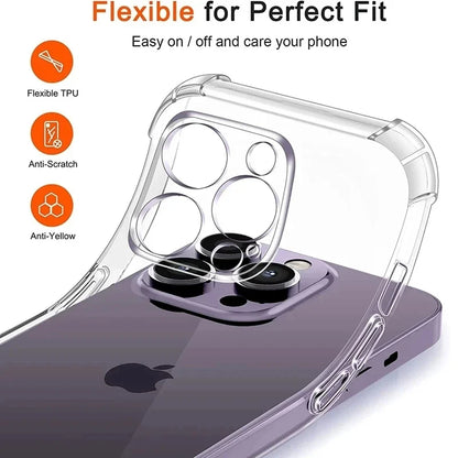 Clear Airbag iPhone Case – Shockproof Transparent Cover with Camera Protection