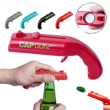 Cap Gun Bottle Opener – Fun Beer Cap Launcher for Parties