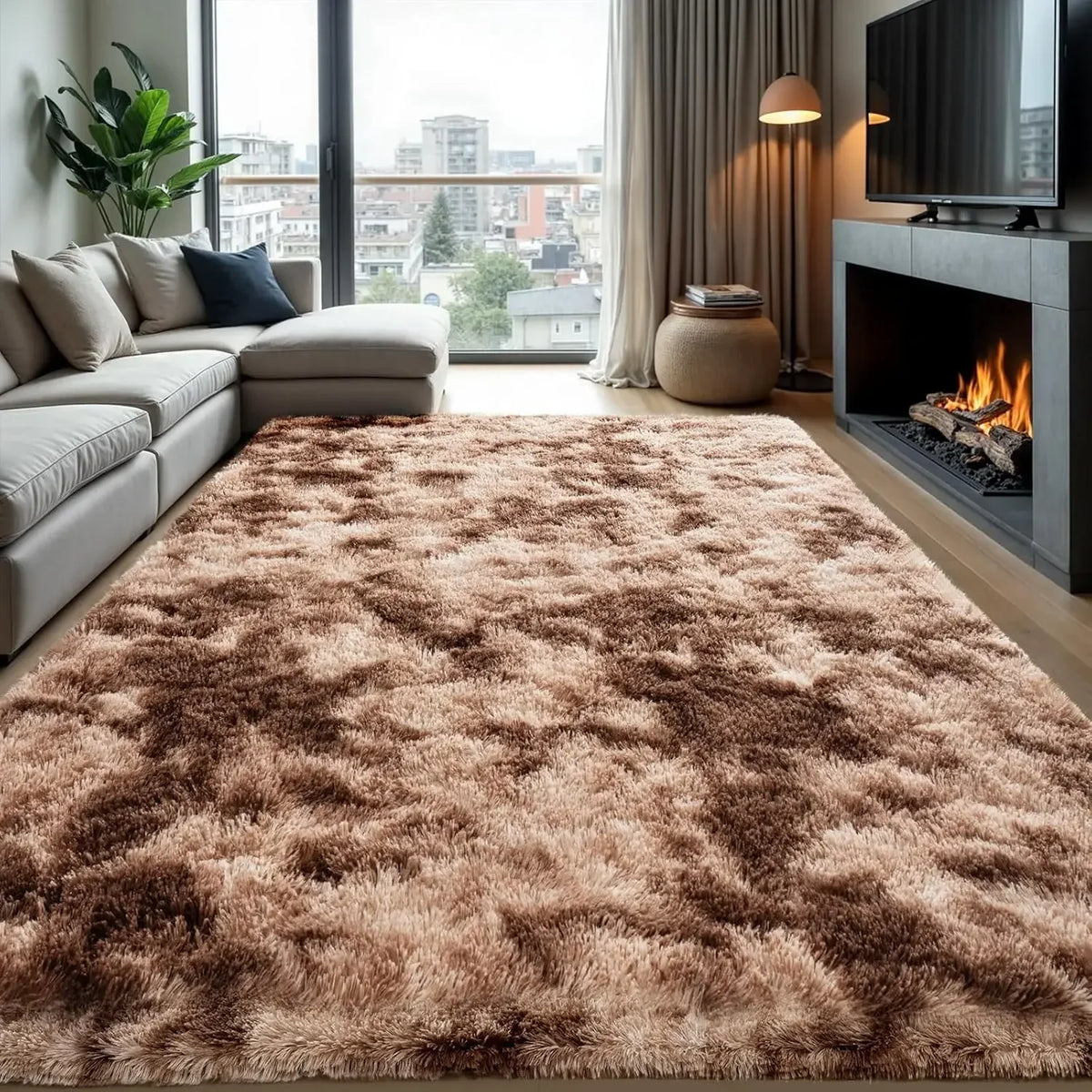 Soft Plush Area Rug for Bedroom & Living Room – Fluffy Floor Carpet