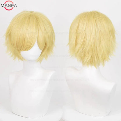 Short Straight Anime Cosplay Wig – 30cm, Multiple Colors for Men & Women