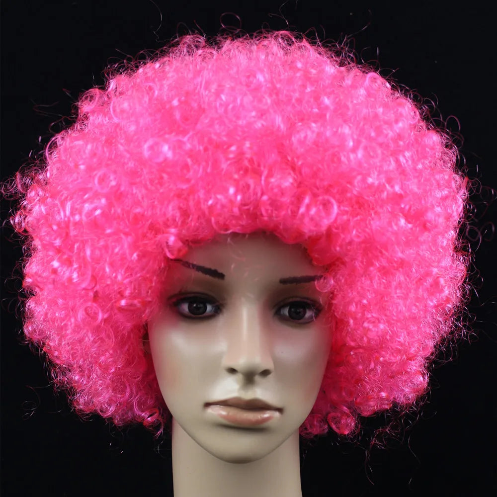 Colorful Afro Curly Cosplay Wig – Short Synthetic Party Wig