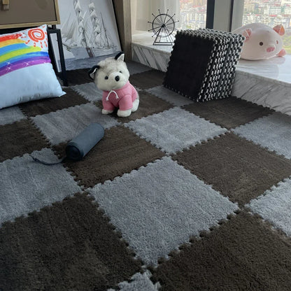 Soft Plush Interlocking Foam Puzzle Mat Tiles for Kids & Home