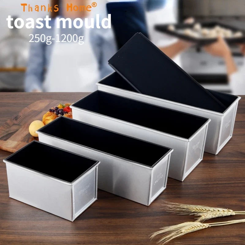 Non-Stick Bread Loaf Pan with Lid – Aluminum Alloy Toast Box