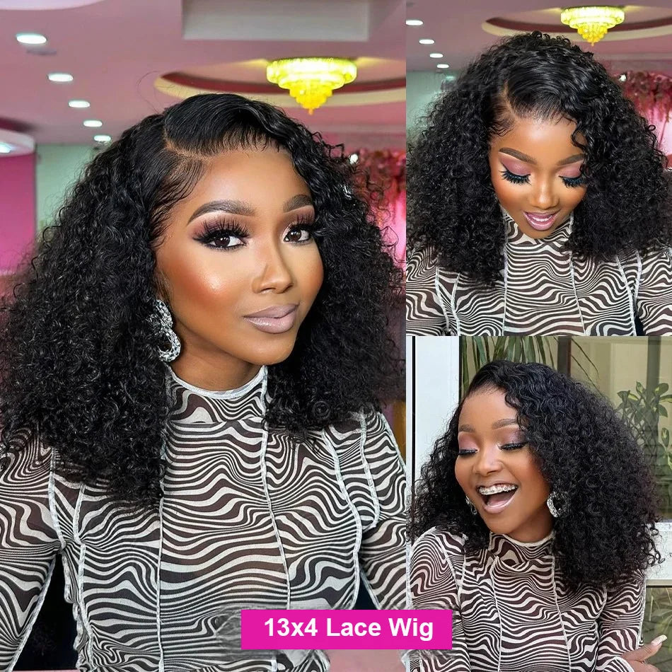 Deep Wave Bob Wig Human Hair Lace Front – 13x4 & 4x4 Transparent Lace