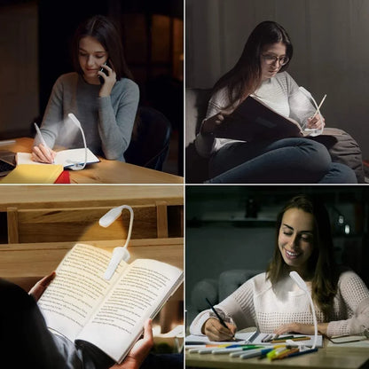 LED Book Light USB Rechargeable Clip-On Reading Lamp – 7 LED 3 Color Modes