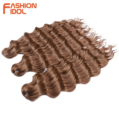 24 Inch Water Wave Crochet Braiding Hair Extensions – Synthetic Ombre