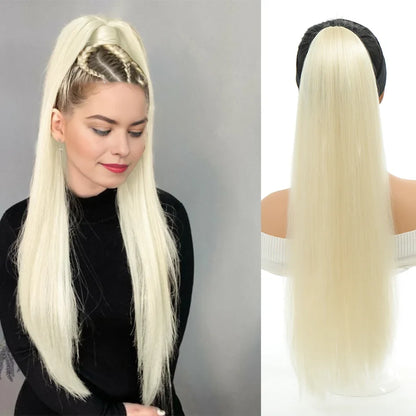 Synthetic Headband Wig Straight Long Hair 18-32 Inch Multiple Colors