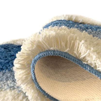 Ocean Wave Tufted Bath Mat – Non-Slip Plush Bathroom Rug