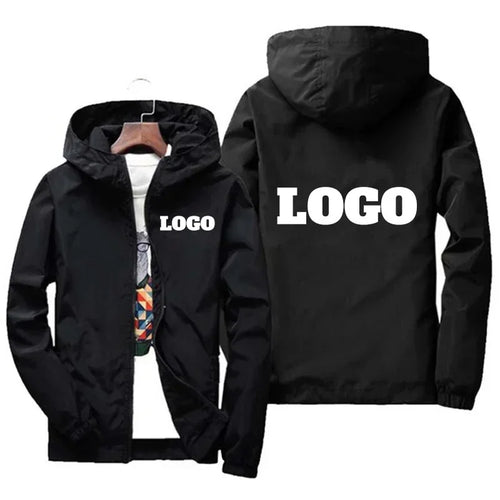 Custom Logo Windbreaker Men – Waterproof Hooded Jacket Personalized